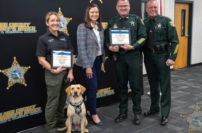 Lake County K9 Honored for Vape Detection Alerts to Stolen Firearm at Leesburg High School
