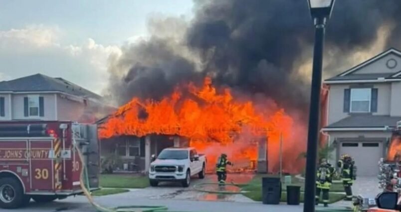 Garage Blaze Spreads to Attic in St. Johns County Home