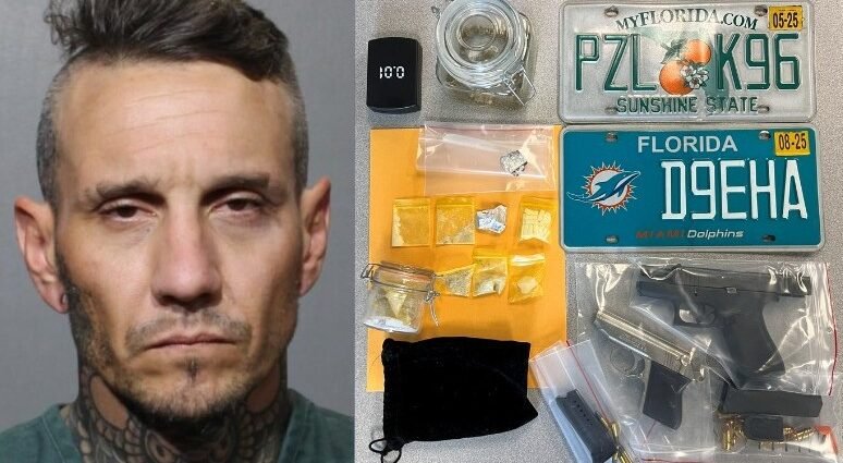 Stolen Tag Leads to Chase, Guns, and Drug Bust in Neptune Beach