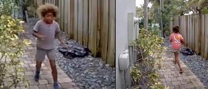 Suspect wanted (left) and the right, another child, may be a friend of sibling