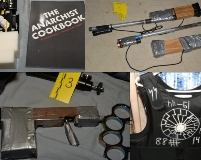 Some of the items recovered from the 2 boys charged