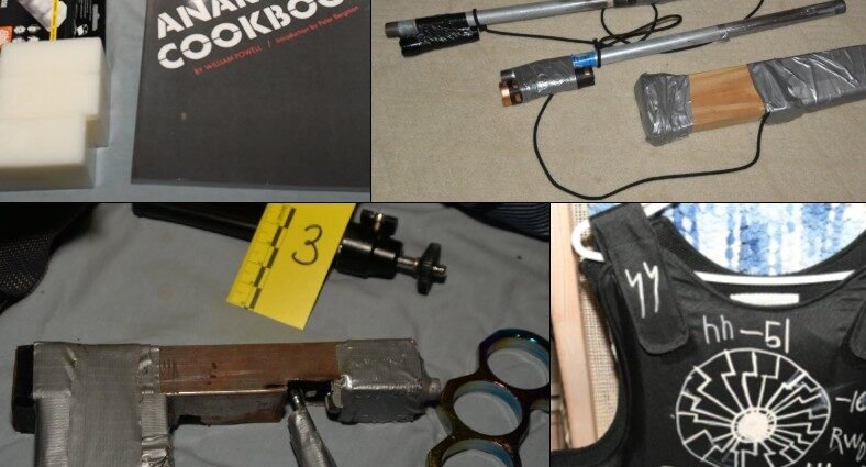 Some of the items recovered from the 2 boys charged